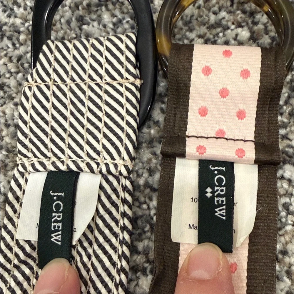 J. Crew Lot of 2 Fabric Cloth Preppy Cottagecore Boho Belts Size S/M
